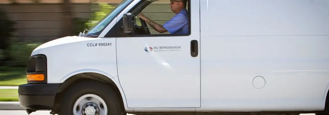 KIC Refrigeration service vehicle serving Frenchtown area